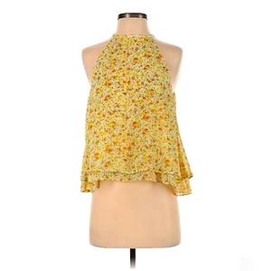Zara Basic Yellow Floral Top